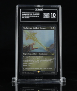 MTG: CADUCEUS, STAFF OF HERMES *FOIL ETCHED* ASSASSIN'S CREED TAG 10 (PSA POP 1) - Image 1