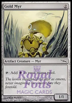 Gold Myr 1x FOIL MDN MTG Mirrodin Common MINT artifact white - Image 1