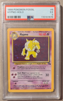1999 Pokemon Fossil Hypno-Holo #8 Graded PSA EX 5 Certification #110101676 - Image 1
