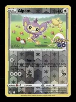 Aipom Reverse Holo Common Pokemon GO 056/078 NM Pokemon LP - Image 1
