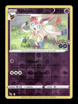 Sylveon Reverse Holo Holo Rare Pokemon GO 035/078 NM Pokemon LP - Image 1
