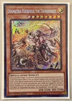 Yugioh! 1x Dogmatika Fleurdelis the Thunderbolt DOOD-EN026 Secret Rare 1st Ed NM - Image 1