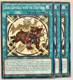 Yugioh! 3x Dark Contract with the Zero King DOOD-EN054 Common 1st Ed NM - Image 1
