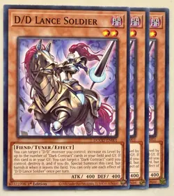 Yugioh! 3x D/D Lance Soldier DOOD-EN001 Common 1st Ed NM - Image 1