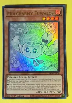 YuGiOh Mulcharmy Fuwalos Secret Rare RA04-EN050 Quarter Century Stampede 1st Ed - Image 1