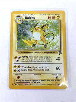 Pokemon Card Raichu 16/130 Base Set 2 Rare Holo WOTC NM - Image 1