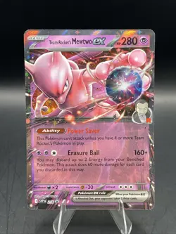 Pokemon TCG Team Rocket's Mewtwo EX 216 Destined Rivals Promo Card Holo - Image 1