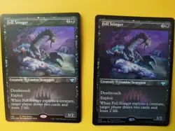 MTG Card. Fell Stinger x2 VOW FOIL Zombie Scorpion Play Promo 2 cards - Image 1