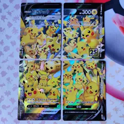 4 CARD Pikachu V-UNION RRR 025-028/028 S8a Pokemon 25th ANNIVERSARY - Image 1