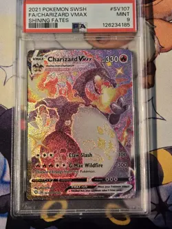 Pokemon TCG Charizard VMAX Champion's Path Holo Secret Rare Card 074/073 PSA 9 - Image 1