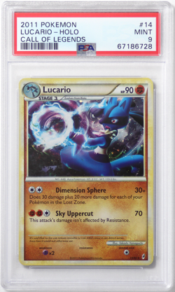 2011 Pokemon Call of Legends # 14 Lucario Holo PSA 9 Card! MINT! Rare! Low Pop! - Image 1
