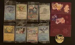 2025 Pokemon Holiday Calendar Promo Card Lot: All 8 Stamped Promos Sealed - Image 1