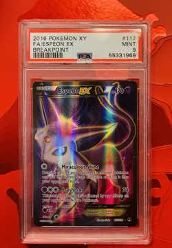2016 Espeon EX #117 Full Art/FA PSA9 - Pokemon TCG XY Breakpoint - Image 1