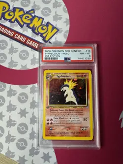 2000 Typhlosion 18 Pokemon Neo Genesis Holo PSA 8 Near Mint TCG WOTC - Image 3