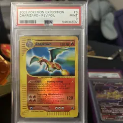 Pokemon Charizard Expedition Reverse Holo Rare #6 PSA 9 Mint - Image 1