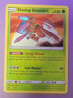 Pokemon TCG Shining Genesect Shining Legends 9/73 Holo Shiny Holo Rare LP - Image 1