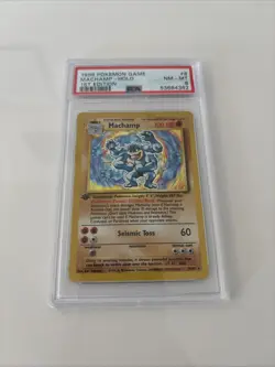 Pokemon Machamp/ Machomei 1.Edition Holo Base Set 8/102 NM-MT Englisch PSA 8 - Image 1