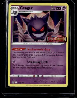 Gengar SWSH052 Prerelease Lost Origin Promo English Pokemon Card MP - Image 1