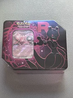 Pokemon Team Rocket MewTwo Tin EMPTY With Promo Card - Image 1