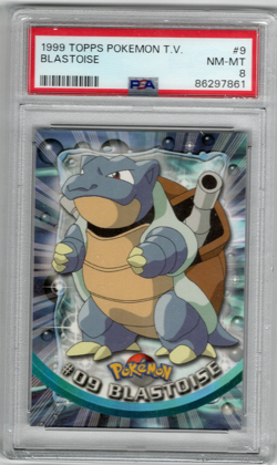 Blastoise 1999 Topps Red Label Pokemon T.V. Trading Card Fresh Slab #8 - PSA 8 - Image 1