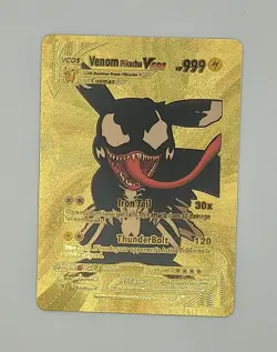 PIKACHU POKEMON VENOM SPIDERMAN PIKA CARTE CARD HOLO DORE FLASH FOIL MANGA 33/55 - Image 1