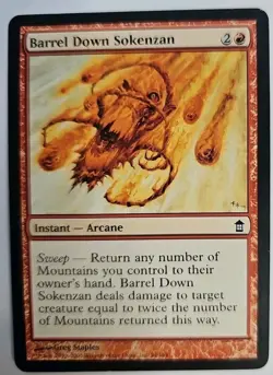 MTG Magic The Gathering Card Barrel Down Sokenzan Instant Arcane Red Kamigawa - Image 1