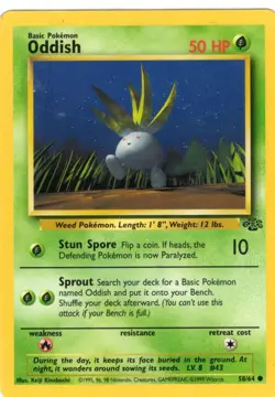 ODDISH - 58/64 - Jungle - Pokemon Card - LP - Image 1