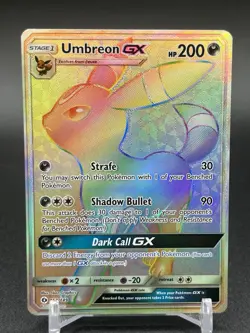 Pokemon Sun & Moon Base Set Umbreon GX 154/149 Secret Rare Rainbow Card NM - Image 1