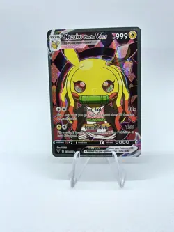 PIKACHU POKEMON NEZUKO DEMON SLAYER PIKA CARTE CARD HOLO FLASH FOIL MANGA 31/55 - Image 1