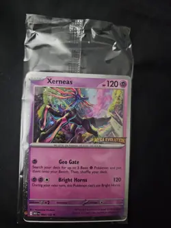Pokemon 064/132 Xerneas Sealed Rare Holo Promo Stamped Card Mega Evolution - Image 1