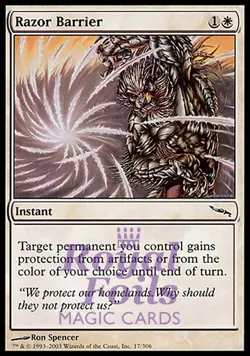 Razor Barrier 4x FOIL MDN MTG Mirrodin Common MINT white - Image 1