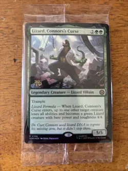 MTG Lizard, Connor’s Curse Spider-Man Prerelease Foil Sealed! Rare - Image 1