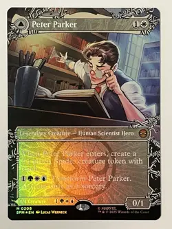 Peter Parker (0208) (Borderless) Marvel's Spider-Man Foil MTG NM - Image 1