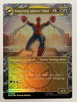 Peter Parker (0208) (Borderless) Marvel's Spider-Man Foil MTG NM - Image 2