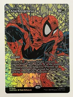 Arachnogenesis (Borderless) Marvel Universe Eternal-Legal Spider-Man Foil MTG NM - Image 1