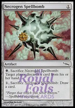 Necrogen Spellbomb 1x FOIL MDN MTG Mirrodin Common MINT artifact black - Image 1