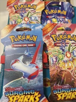 Pokemon Scarlet & Violet Surging Sparks New Blister Booster Packs Lot Of 4 - Image 1