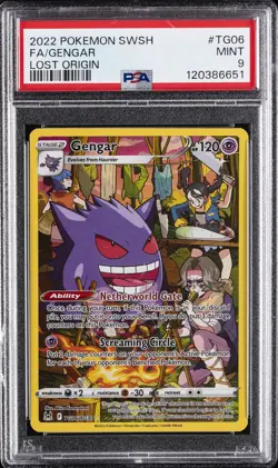 2022 POKEMON SWORD & SHIELD LOST ORIGIN #TG06 FULL ART/GENGAR PSA 9 - Image 1