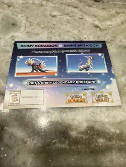 Shiny Miraidon Koraidon Code GameStop Pokemon Promo Not Scratched - Image 1