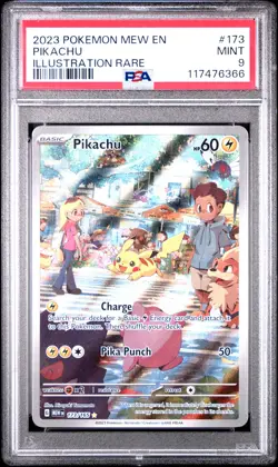 2023 POKEMON MEW EN-151 ILLUSTRATION RARE #173 PIKACHU PSA 9 - Image 1