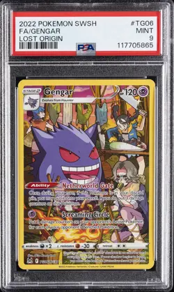 2022 POKEMON SWORD & SHIELD LOST ORIGIN #TG06 FULL ART/GENGAR PSA 9 - Image 1