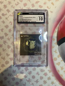 Raichu Pokemon Candy Stickers (2023) Korean 24k Gold Plating CGC 10 GEM MINT - Image 2