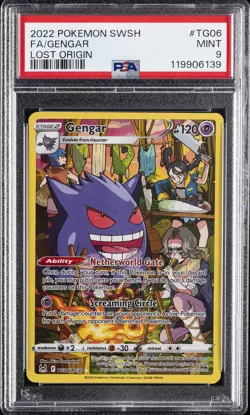 2022 POKEMON SWORD & SHIELD LOST ORIGIN #TG06 FULL ART/GENGAR PSA 9 - Image 1