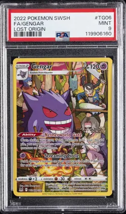2022 POKEMON SWORD & SHIELD LOST ORIGIN #TG06 FULL ART/GENGAR PSA 9 - Image 1