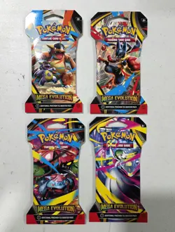 Pokemon Mega Evolution Sleeved Booster Pack Lot Of 4 -Full Art Set Ready To Ship - Image 1