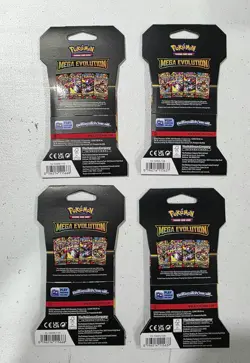 Pokemon Mega Evolution Sleeved Booster Pack Lot Of 4 -Full Art Set Ready To Ship - Image 2