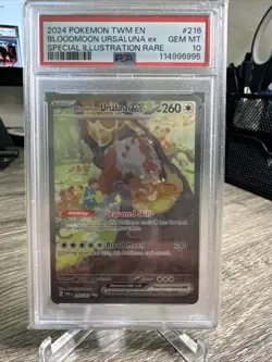 2024 Pokemon TCG: TWM EN - Bloodmoon Ursaluna Ex SIR 216/167 PSA 10 Gem Mint 💎 - Image 1
