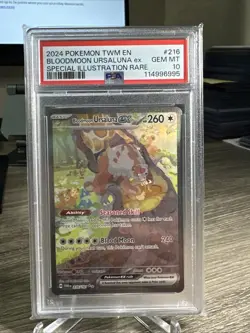 2024 Pokemon TCG: TWM EN - Bloodmoon Ursaluna Ex SIR 216/167 PSA 10 Gem Mint 💎 - Image 3