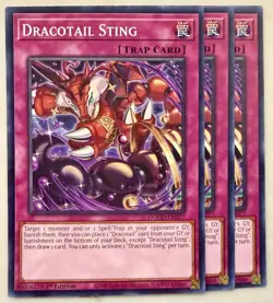 Yugioh! 3x Dracotail Sting DOOD-EN077 Common 1st Ed NM - Image 1