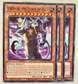 Yugioh! 3x VARefar, the Judge of Ball DOOD-EN027 Common 1st Ed NM - Image 1